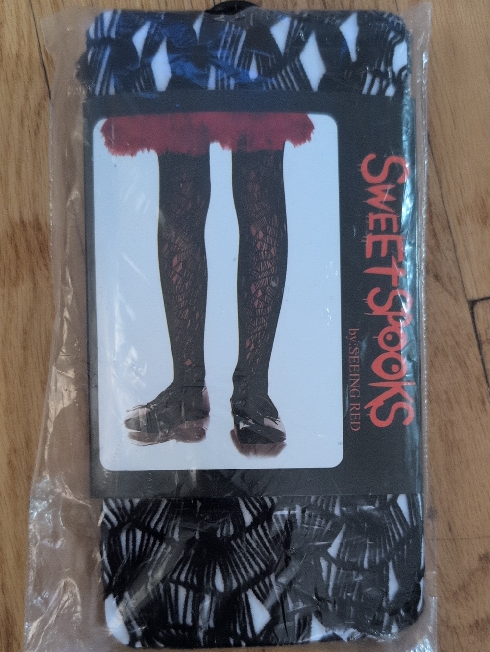 Chasing Fireflies Halloween Black Ripped Tights One Size Girls Sweet Spooks